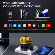 Microfono wireless dual Lavalier WAVLINK 608C con ricevitore 8 pi