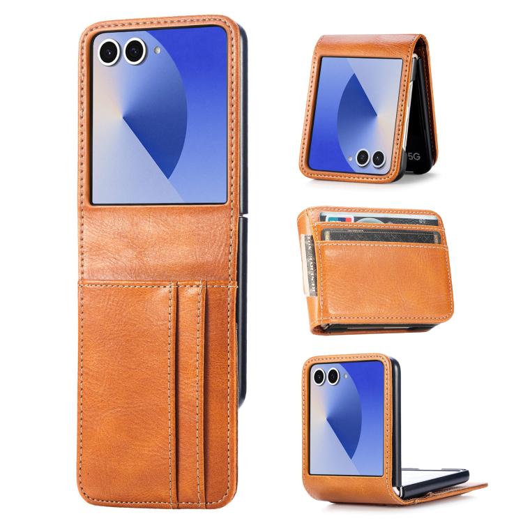 Custodia per telefono in pelle con scomparto verticale per carte a libro., For Galaxy Z Flip8 5G, For Galaxy Z Flip7 5G