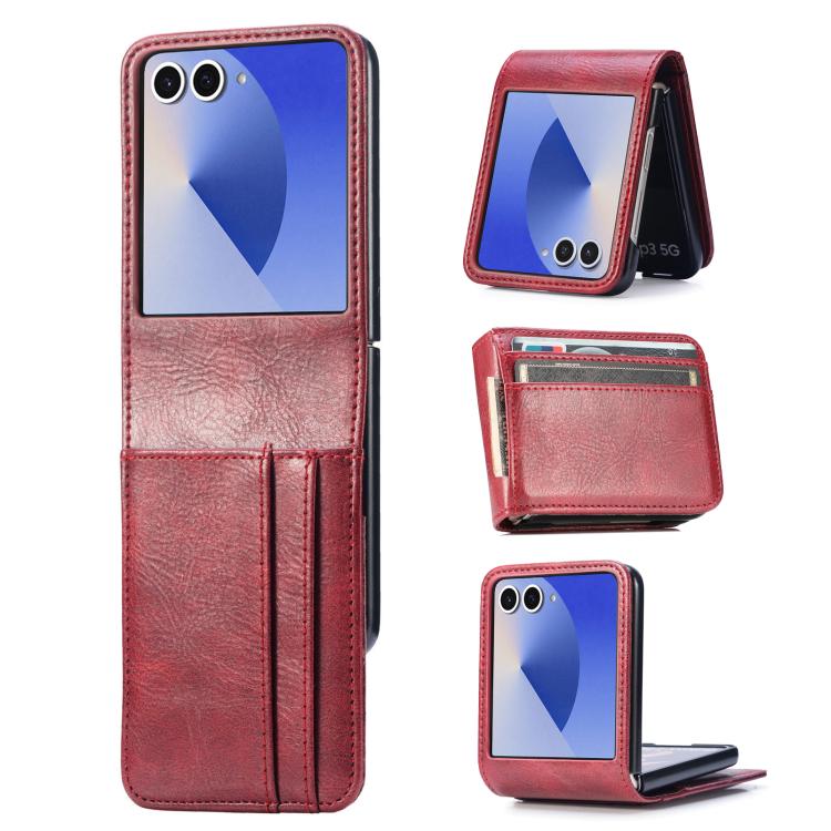 Custodia per telefono in pelle con scomparto verticale per carte a libro., For Galaxy Z Flip8 5G, For Galaxy Z Flip7 5G