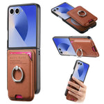 Portafoglio in tessuto twill con anello e custodia magnetica per telefono., For Galaxy Z Flip8 5G, For Galaxy Z Flip7 5G, For Galaxy Z Flip6 5G