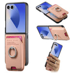Portafoglio in tessuto twill con anello e custodia magnetica per telefono., For Galaxy Z Flip8 5G, For Galaxy Z Flip7 5G, For Galaxy Z Flip6 5G