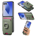 Portafoglio in tessuto twill con anello e custodia magnetica per telefono., For Galaxy Z Flip8 5G, For Galaxy Z Flip7 5G, For Galaxy Z Flip6 5G