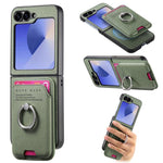 Portafoglio in tessuto twill con anello e custodia magnetica per telefono., For Galaxy Z Flip8 5G, For Galaxy Z Flip7 5G, For Galaxy Z Flip6 5G