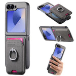Portafoglio in tessuto twill con anello e custodia magnetica per telefono., For Galaxy Z Flip8 5G, For Galaxy Z Flip7 5G, For Galaxy Z Flip6 5G