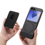 Portafoglio in tessuto twill con anello e custodia magnetica per telefono., For Galaxy Z Flip5 5G