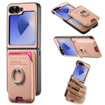 Portafoglio in tessuto twill con anello e custodia magnetica per telefono., For Galaxy Z Flip5 5G