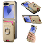 Portafoglio in tessuto twill con anello e custodia magnetica per telefono., For Galaxy Z Flip5 5G