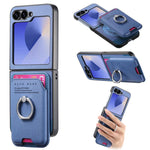 Portafoglio in tessuto twill con anello e custodia magnetica per telefono., For Galaxy Z Flip5 5G
