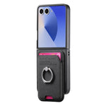 Portafoglio in tessuto twill con anello e custodia magnetica per telefono., For Galaxy Z Flip8 5G, For Galaxy Z Flip7 5G, For Galaxy Z Flip6 5G