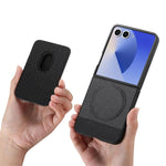 Portafoglio in tessuto twill con anello e custodia magnetica per telefono., For Galaxy Z Flip8 5G, For Galaxy Z Flip7 5G, For Galaxy Z Flip6 5G