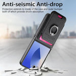 Portafoglio in tessuto twill con anello e custodia magnetica per telefono., For Galaxy Z Flip8 5G, For Galaxy Z Flip7 5G, For Galaxy Z Flip6 5G