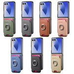 Portafoglio in tessuto twill con anello e custodia magnetica per telefono., For Galaxy Z Flip8 5G, For Galaxy Z Flip7 5G, For Galaxy Z Flip6 5G