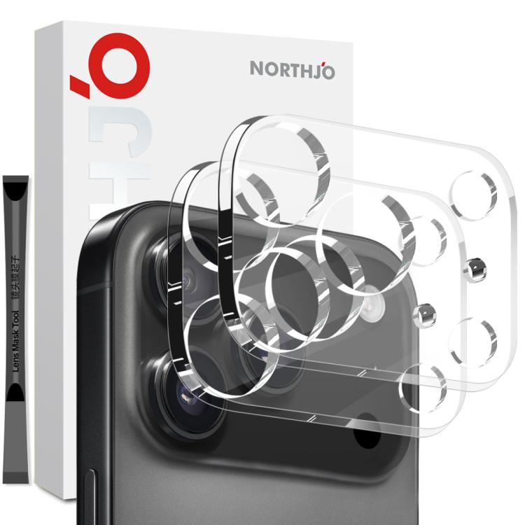 2 pellicole protettive in vetro temperato 3D HD per obiettivo fotocamera NORTHJO, For iPhone 17 Pro Max, For iPhone 17 Pro, For iPhone 17, For iPhone Air