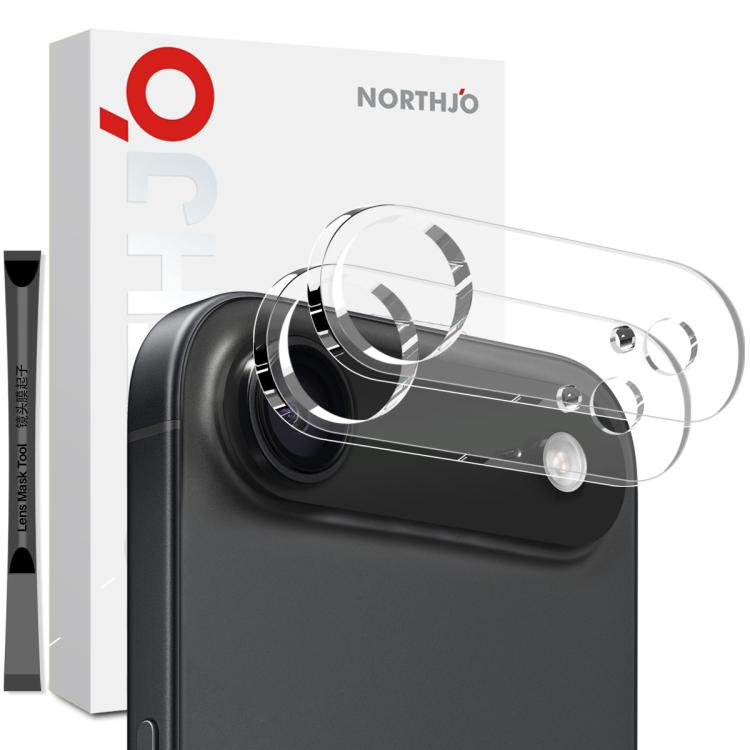 2 pellicole protettive in vetro temperato 3D HD per obiettivo fotocamera NORTHJO, For iPhone 17 Pro Max, For iPhone 17 Pro, For iPhone 17, For iPhone Air