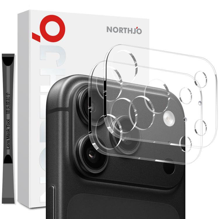2 pellicole protettive in vetro temperato 3D HD per obiettivo fotocamera NORTHJO, For iPhone 17 Pro Max, For iPhone 17 Pro, For iPhone 17, For iPhone Air