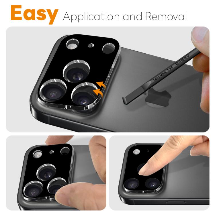 2 pellicole protettive in vetro temperato 3D HD per obiettivo fotocamera NORTHJO, For iPhone 17 Pro Max, For iPhone 17 Pro, For iPhone 17, For iPhone Air