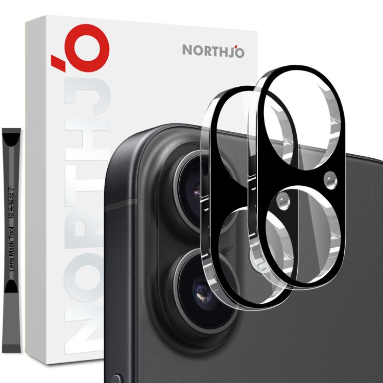 2 pellicole protettive in vetro temperato 3D HD per obiettivo fotocamera NORTHJO, For iPhone 17 Pro Max, For iPhone 17 Pro, For iPhone 17, For iPhone Air