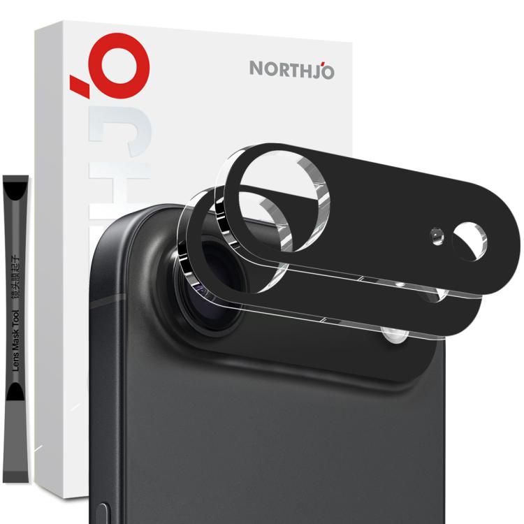 2 pellicole protettive in vetro temperato 3D HD per obiettivo fotocamera NORTHJO, For iPhone 17 Pro Max, For iPhone 17 Pro, For iPhone 17, For iPhone Air