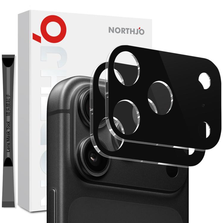 2 pellicole protettive in vetro temperato 3D HD per obiettivo fotocamera NORTHJO, For iPhone Fold, For iPhone 18 Pro, For iPhone 18 Pro Max, For iPhone 17 Pro Max, For iPhone 17 Pro, For iPhone 17, For iPhone Air