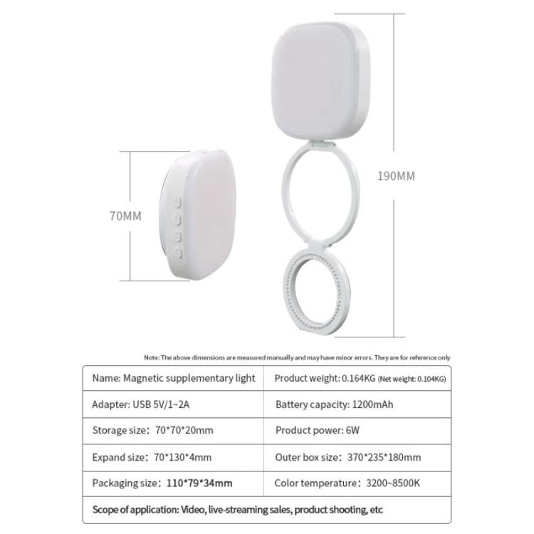 Lampada LED portatile AL80 con luce selfie magnetica