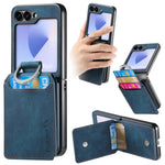 Portafoglio verticale in pelle stile retrò con anello e custodia per telefono., For Galaxy Z Flip8 5G, For Galaxy Z Flip7 5G, For Galaxy Z Flip6 5G, For Galaxy Z Flip5 5G