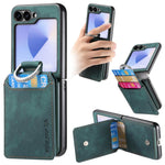Portafoglio verticale in pelle stile retrò con anello e custodia per telefono., For Galaxy Z Flip8 5G, For Galaxy Z Flip7 5G, For Galaxy Z Flip6 5G, For Galaxy Z Flip5 5G