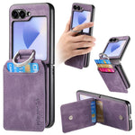 Portafoglio verticale in pelle stile retrò con anello e custodia per telefono., For Galaxy Z Flip8 5G, For Galaxy Z Flip7 5G, For Galaxy Z Flip6 5G, For Galaxy Z Flip5 5G