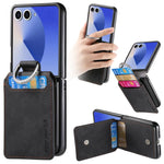 Portafoglio verticale in pelle stile retrò con anello e custodia per telefono., For Galaxy Z Flip8 5G, For Galaxy Z Flip7 5G, For Galaxy Z Flip6 5G, For Galaxy Z Flip5 5G