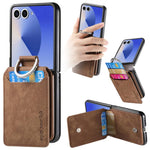 Portafoglio verticale in pelle stile retrò con anello e custodia per telefono., For Galaxy Z Flip8 5G, For Galaxy Z Flip7 5G, For Galaxy Z Flip6 5G, For Galaxy Z Flip5 5G