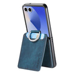 Portafoglio verticale in pelle stile retrò con anello e custodia per telefono., For Galaxy Z Flip8 5G, For Galaxy Z Flip7 5G, For Galaxy Z Flip6 5G, For Galaxy Z Flip5 5G