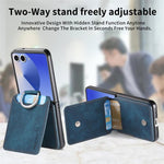 Portafoglio verticale in pelle stile retrò con anello e custodia per telefono., For Galaxy Z Flip8 5G, For Galaxy Z Flip7 5G, For Galaxy Z Flip6 5G, For Galaxy Z Flip5 5G