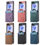 Portafoglio verticale in pelle stile retrò con anello e custodia per telefono., For Galaxy Z Flip8 5G, For Galaxy Z Flip7 5G, For Galaxy Z Flip6 5G, For Galaxy Z Flip5 5G