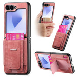 Portafoglio/custodia per telefono in pelle stile retrò pieghevole con elastico di supporto, For Galaxy Z Flip8 5G, For Galaxy Z Flip7 5G, For Galaxy Z Flip6 5G, For Galaxy Z Flip5 5G