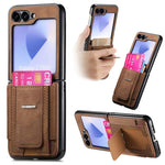 Portafoglio/custodia per telefono in pelle stile retrò pieghevole con elastico di supporto, For Galaxy Z Flip8 5G, For Galaxy Z Flip7 5G, For Galaxy Z Flip6 5G, For Galaxy Z Flip5 5G