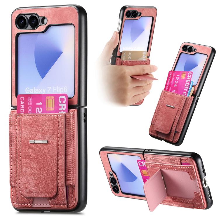 Portafoglio/custodia per telefono in pelle stile retrò pieghevole con elastico di supporto, For Galaxy Z Flip8 5G, For Galaxy Z Flip7 5G, For Galaxy Z Flip6 5G, For Galaxy Z Flip5 5G