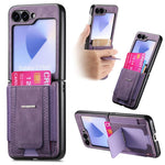 Portafoglio/custodia per telefono in pelle stile retrò pieghevole con elastico di supporto, For Galaxy Z Flip8 5G, For Galaxy Z Flip7 5G, For Galaxy Z Flip6 5G, For Galaxy Z Flip5 5G