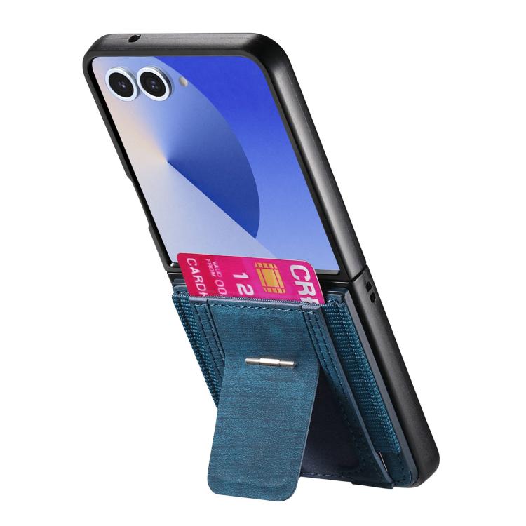 Portafoglio/custodia per telefono in pelle stile retrò pieghevole con elastico di supporto, For Galaxy Z Flip8 5G, For Galaxy Z Flip7 5G, For Galaxy Z Flip6 5G, For Galaxy Z Flip5 5G