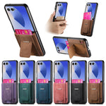 Portafoglio/custodia per telefono in pelle stile retrò pieghevole con elastico di supporto, For Galaxy Z Flip8 5G, For Galaxy Z Flip7 5G, For Galaxy Z Flip6 5G, For Galaxy Z Flip5 5G