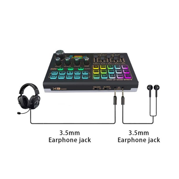 Mixer audio Bluetooth X9 4 canali con alimentazione phantom 48V