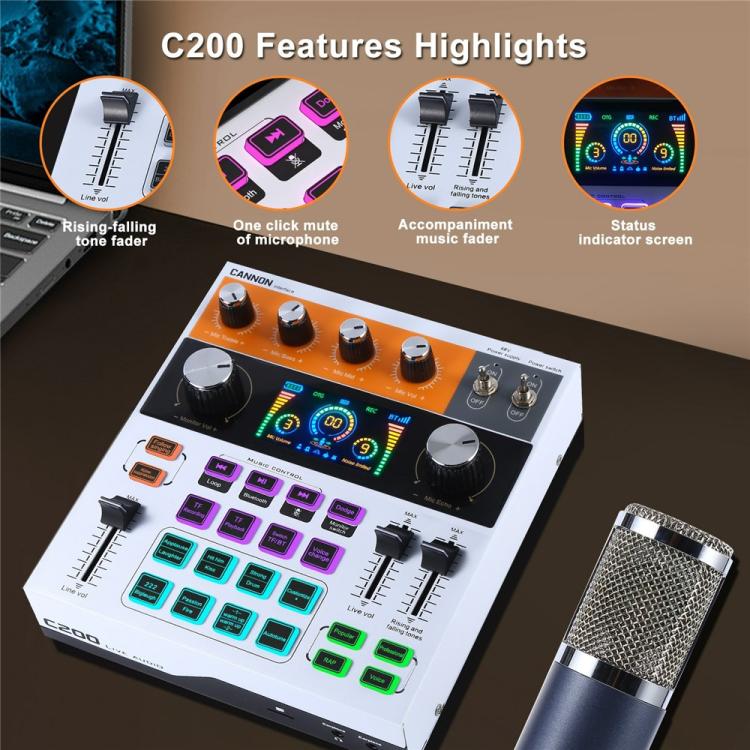 Mixer audio Bluetooth C200 per streaming e canto