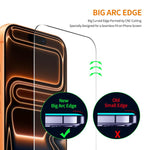 Pellicola in vetro temperato ENKAY con colla addensata, senza bordi bianchi, durezza 9H, bordo ad arco grande, ad alto contenuto di alluminio e silicio., For iPhone 17 Pro Max, For iPhone 17 Pro, For iPhone 17, For iPhone Air