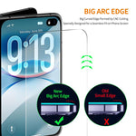 Pellicola in vetro temperato ENKAY con colla addensata, senza bordi bianchi, durezza 9H, bordo ad arco grande, ad alto contenuto di alluminio e silicio., For iPhone 17 Pro Max, For iPhone 17 Pro, For iPhone 17, For iPhone Air