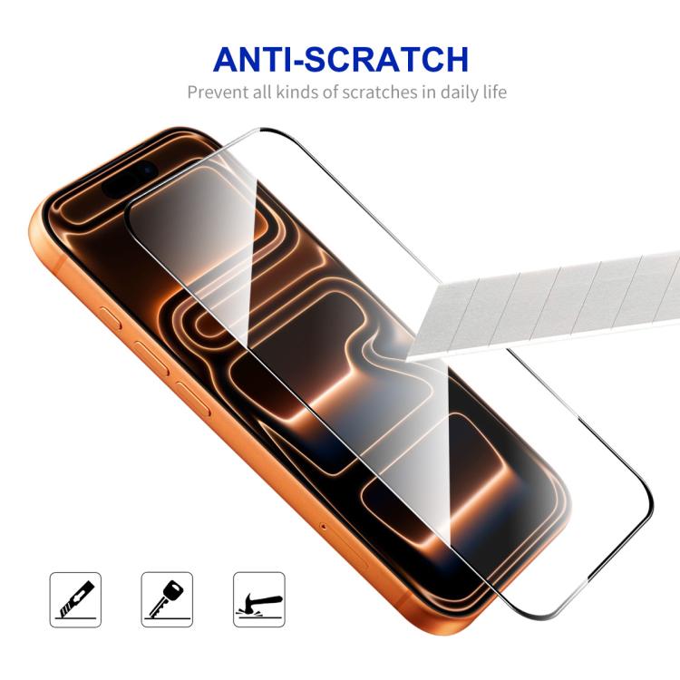 Pellicola in vetro temperato ad alto contenuto di alluminio e silicio ENKAY con colla addensata e senza bordi bianchi, For iPhone 18 Pro, For iPhone 18 Pro Max, For iPhone 17 Pro Max, For iPhone 17 Pro, For iPhone 17, For iPhone Air