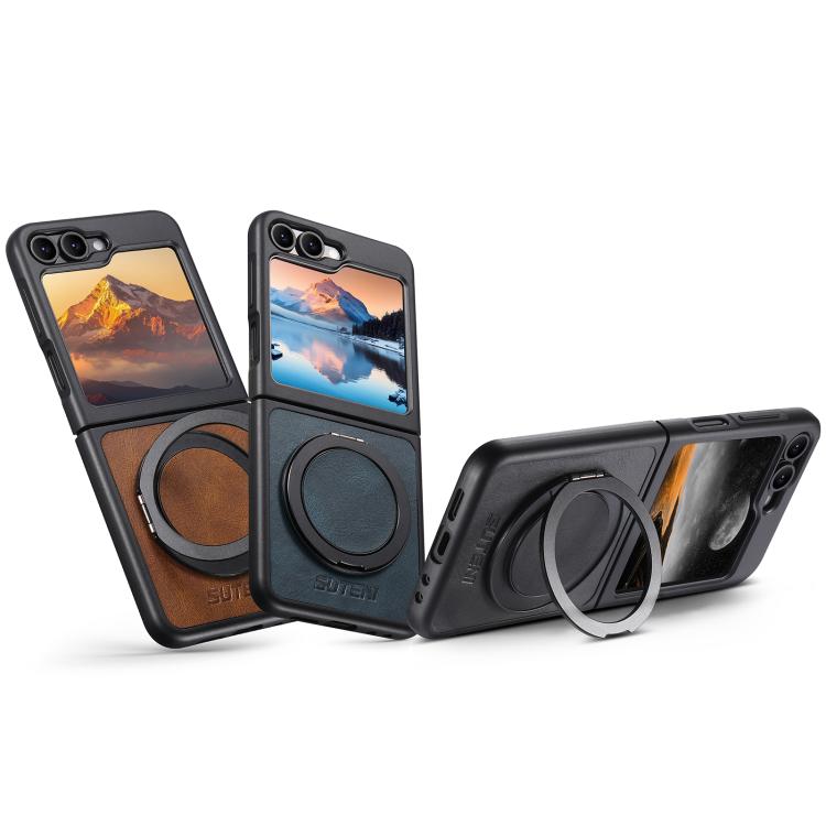 Custodia per telefono Suteni G3 Oil Wax con rotazione a 360° e supporto MagSafe., For Galaxy Z Flip5