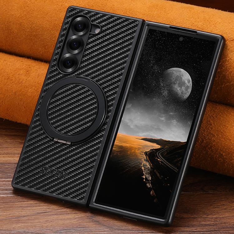 Custodia per telefono Suteni G3 in pelle e fibra di carbonio con rotazione a 360° e MagSafe., For Galaxy Z Fold8 Ultra 5G, For Galaxy Z Fold7 5G, For Galaxy Z Flip7 5G, For Galaxy Z Flip6, For Galaxy Z Fold6, For Galaxy Z Fold5, For Galaxy Z Flip5
