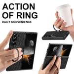 Custodia per telefono Suteni G3 in pelle e fibra di carbonio con rotazione a 360° e MagSafe., For Galaxy Z Fold8 Ultra 5G, For Galaxy Z Fold7 5G, For Galaxy Z Flip7 5G, For Galaxy Z Flip6, For Galaxy Z Fold6, For Galaxy Z Fold5, For Galaxy Z Flip5