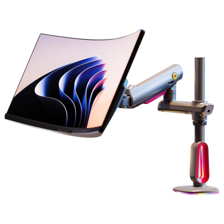 Supporto regolabile per monitor da gioco NORTH BAYOU L70 con illuminazione RGB e braccio curvo., L70