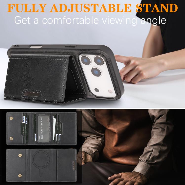 Custodia per telefono in pelle Kalebol con chiusura magnetica MagSafe a tre ante., For iPhone 17 Pro Max, For iPhone 17 Pro, For iPhone 17, For iPhone 17 Air