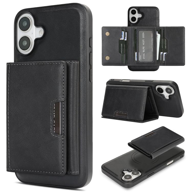Custodia per telefono in pelle Kalebol con chiusura magnetica MagSafe a tre ante., For iPhone 17 Pro Max, For iPhone 17 Pro, For iPhone 17, For iPhone 17 Air