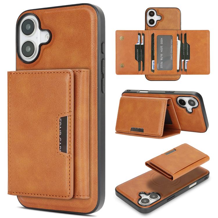 Custodia per telefono in pelle Kalebol con chiusura magnetica MagSafe a tre ante., For iPhone 17 Pro Max, For iPhone 17 Pro, For iPhone 17, For iPhone 17 Air